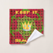 保シンプルプリント:金はっきりした金赤織フローラ バスタオルセット (ウォッシュタオル)