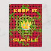 保シンプルプリント:金はっきりした金赤織フローラ ポストカード (正面)