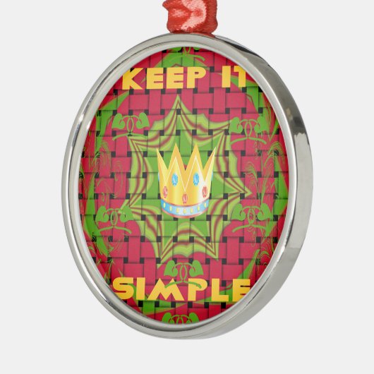 保シンプルプリント:金はっきりした金赤織フローラ メタルオーナメント (左)