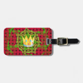 保シンプルプリント:金はっきりした金赤織フローラ ラゲッジタグ (正面横)