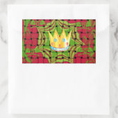 保シンプルプリント:金はっきりした金赤織フローラ 長方形シール (バッグ)