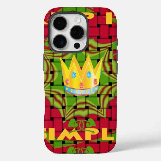 保シンプルプリント:金はっきりした金赤織フローラ Case-Mate iPhoneケース (裏面)