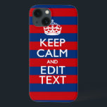 保スタイリッシュCALMとテキストのストライプ iPhone 13ケース<br><div class="desc">このパーソナライズされた素晴らしギフトに保は、自分またはリストに特別な人のためのカスタムCalmのことわざを持っている。赤と青鮮やかのスタイリッシュでストライプ提供。まユーモアのあるた、この製品ページに表示されお洒落る2つの編集可能な文字フィールドのクリエイティブ単語を試してみる。結果には必ずCAPITAL文字を使用し最高のてください。「このデザイ頼ザ」リンクを使用し連絡て、お客様の特別なデザインリクエストやカスタマイズのニーズに対する支援を受けることができます。</div>