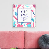 保スマイル |かわいいフレーズ キャンバスプリント (インサイチュ (リビング))