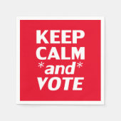 保タイポグラフィモダン赤と白 スタンダードカクテルナプキン (正面)