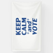 保タイポグラフィ青モダン白 横断幕 (縦)