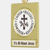 保デザイン ゴールドプレートバナーオーナメント (左)