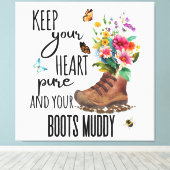 保ハートはピュアでブーツはドロドロ キャンバスプリント (インサイチュ (ウッドフロア))