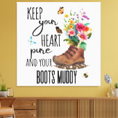 保ハートはピュアでブーツはドロドロ キャンバスプリント (インサイチュ (リビング))