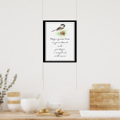 保ハート《鳥》アメリカゴガラの緑の木 ポスター (キッチン)