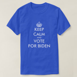 保バイデン氏民主党のパーティー・ブルーに対して、落ち着いて投票する Tシャツ