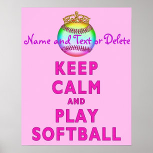 保パーソナライズされた遊CalmとSoftballのポスター ポスター