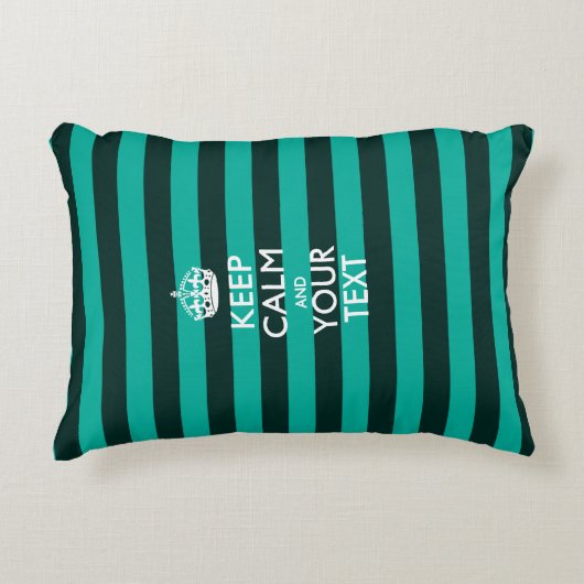 保パーソナライズされたCALMとターコイズのテキスト アクセントクッション (正面)