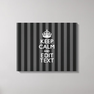 保パーソナライズされたCALMとテキストのストライプ キャンバスプリント