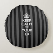 保パーソナライズされたCALMとテキストの使い方ストライプの ラウンドクッション (正面)