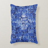 保パーソナライズされたCALMと迷彩柄のテキスト アクセントクッション (正面(垂直))