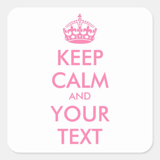保パーソナライズされたCALMとYOUR TEXT – ピッ淡い色のク スクエアシール (正面)