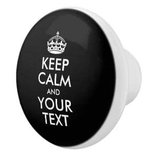 保パーソナライズされたCALMとYOUR TEXT – ホワイトワード セラミックノブ