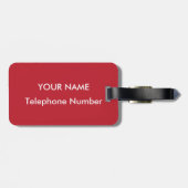 保パーソナライズされたCALMとYOUR TEXT – ホワイトワード ラゲッジタグ (裏面横)