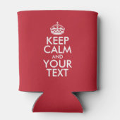 保パーソナライズされたCALMとYOUR TEXT – ホワイトワード 缶クーラー (裏面)