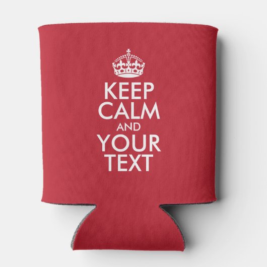 保パーソナライズされたCALMとYOUR TEXT – ホワイトワード 缶クーラー (裏面)