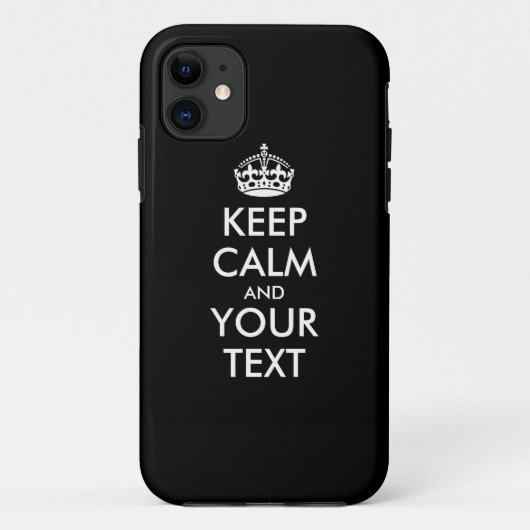 保パーソナライズされたCALMとYOUR TEXT – ホワイトワード Case-Mate iPhoneケース (裏面)