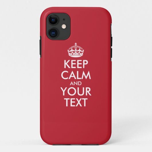 保パーソナライズされたCALMとYOUR TEXT – ホワイトワード Case-Mate iPhoneケース (裏面)