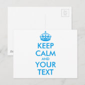 保パーソナライズされたCALMとYOUR TEXT – 青い単語 ポストカード (正面/裏面)