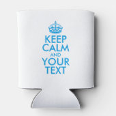 保パーソナライズされたCALMとYOUR TEXT – 青い単語 缶クーラー (裏面)