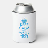 保パーソナライズされたCALMとYOUR TEXT – 青い単語 缶クーラー (缶裏面)