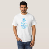保パーソナライズされたCALMとYOUR TEXT – 青 Tシャツ (正面フル)
