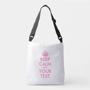 保パーソナライズされたCALMとYOUR TEXT -2辺文字 クロスボディバッグ