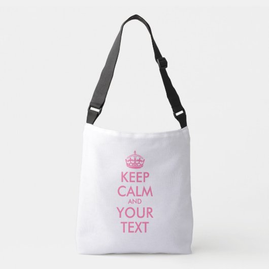 保パーソナライズされたCALMとYOUR TEXT -2辺文字 クロスボディバッグ (正面)