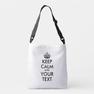 保パーソナライズされたCALMとYOUR TEXT -2辺文字 クロスボディバッグ
