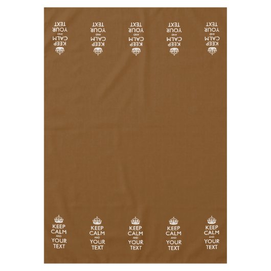 保パーソナライズされたCalmとYour Text Brown テーブルクロス (正面)
