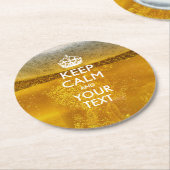 保パーソナライズされたCALMとYour Text on Beer ラウンドペーパーコースター (アングル)