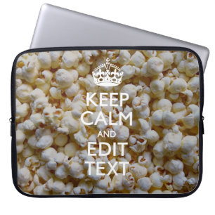 保パーソナライズされたCALMとYour Text Popcorn ラップトップスリーブ