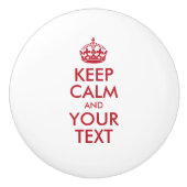 保パーソナライズされたCALMとYOUR TEXT - red words セラミックノブ (正面)