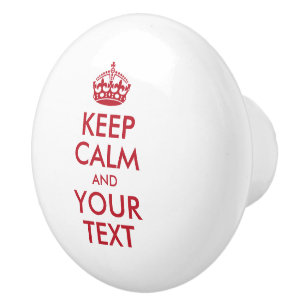 保パーソナライズされたCALMとYOUR TEXT - red words セラミックノブ