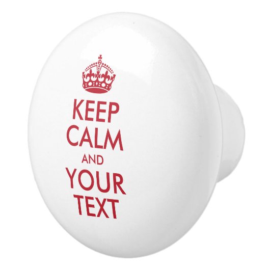 保パーソナライズされたCALMとYOUR TEXT - red words セラミックノブ (右)