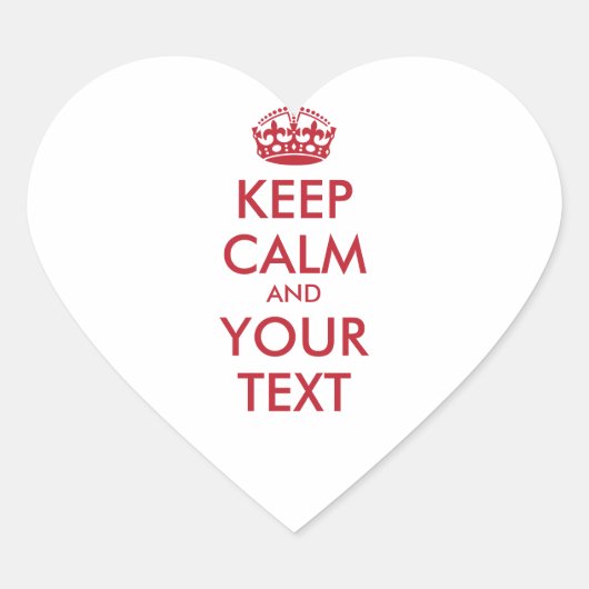 保パーソナライズされたCALMとYOUR TEXT - red words ハートシール (正面)