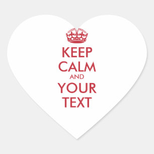 保パーソナライズされたCALMとYOUR TEXT - red words ハートシール
