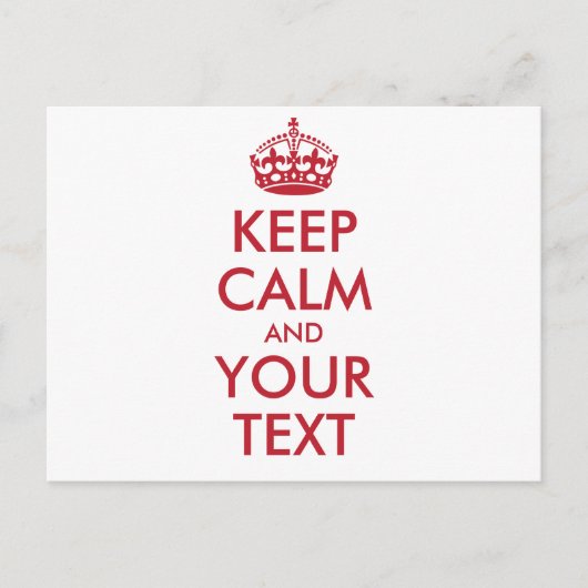 保パーソナライズされたCALMとYOUR TEXT - red words ポストカード (正面)