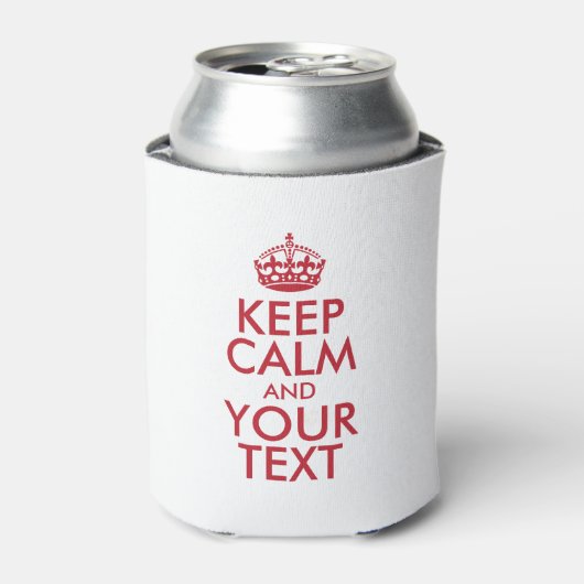 保パーソナライズされたCALMとYOUR TEXT - red words 缶クーラー (缶正面)