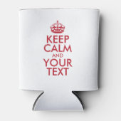 保パーソナライズされたCALMとYOUR TEXT - red words 缶クーラー (正面)