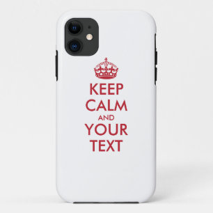 保パーソナライズされたCALMとYOUR TEXT - red words iPhone 11 ケース