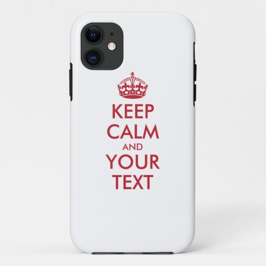 保パーソナライズされたCALMとYOUR TEXT - red words Case-Mate iPhoneケース (裏面)