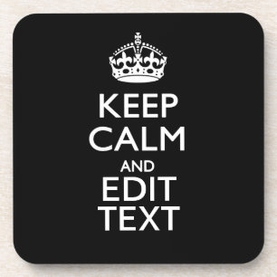 保パーソナライズされたCALM Have Your Text on Black コースター