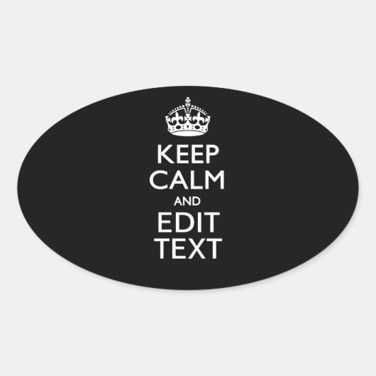 保パーソナライズされたCALM Have Your Text on Black 楕円形シール (正面)