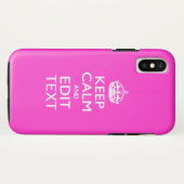 保パーソナライズされたCalm Your Text on Hot Pink Case-Mate iPhoneケース (裏面(横))